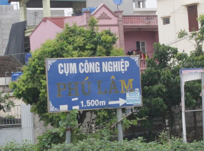 Cụm công nghiệp Phú Lâm xã Phú Lâm, Tiên Du, Bắc Ninh.