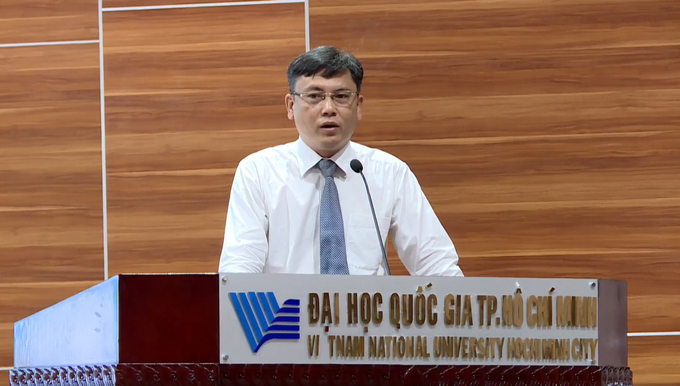 PGS.TS Nguyễn Minh Tâm - Phó Giám đốc ĐHQG TP.HCM phát biểu tại chương trình.