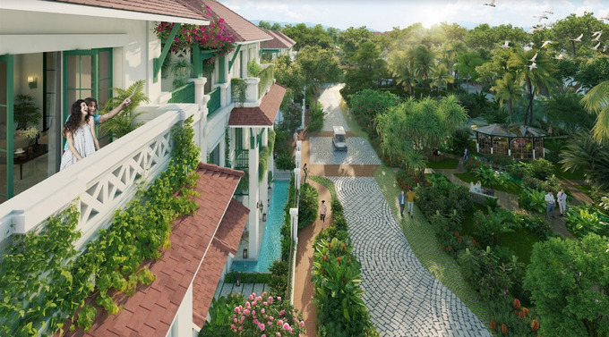 Khu đô thị nghỉ dưỡng phong cách nhiệt đới kiểu mẫu Sun Tropical Village. (Ảnh phối cảnh minh họa)