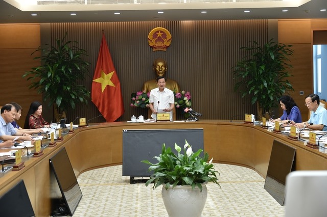 Phó Thủ tướng Lê Minh Khái - Trưởng Ban Chỉ đạo điều hành giá - phát biểu tại cuộc họp về điều hành giá một số nhóm mặt hàng.