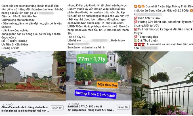 Nhiều thông tin rao bán cắt lỗ BĐS không đúng, tràn lan trên mạng xã hội