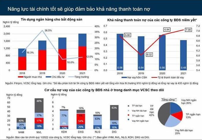 Cơ cấu nợ vay của các doanh nghiệp niêm yết chủ yếu đến từ các khoản vay ngân hàng dài hạn và trái phiếu dài hạn.