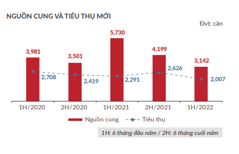 Nguồn: Báo cáo diễn biến thị trường 6 tháng đầu năm DKRA Việt Nam.