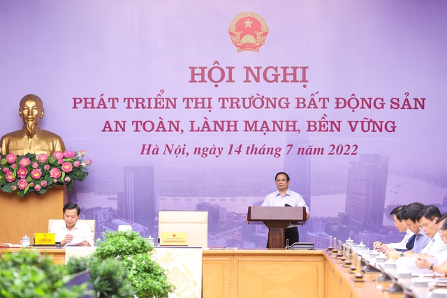 Thủ tướng Phạm Minh Chính chủ trì Hội Nghị phát triển thị trường bất động sản an toàn, lành mạnh, bền vững.