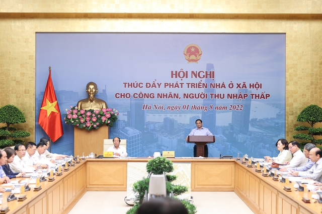 Ngày 1/8, Thủ tướng Phạm Minh Chính chủ trì Hội nghị thúc đẩy phát triển nhà ở xã hội cho công nhân, người thu nhập thấp.