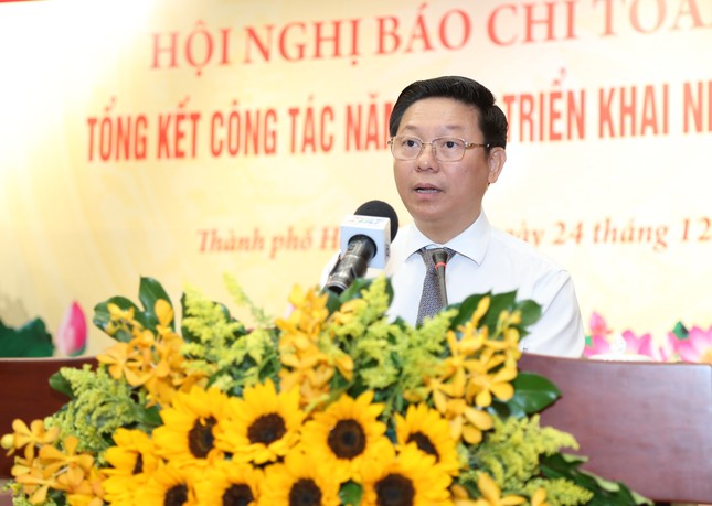 Ông Trần Thanh Lâm, Phó trưởng Ban Tuyên giáo Trung ương tổng kết một số mặt hoạt động của báo chí năm 2022.