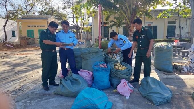 Phát hiện hơn 19.000 bao thuốc lá trôi dạt vào bờ biển thuộc địa bàn Ninh Thuận.