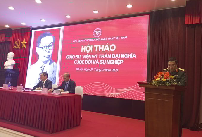 Ủy viên Trung ương Đảng, Thứ trưởng Bộ Quốc phòng Thượng tướng Phạm Hoài Nam - chia sẻ về những đóng góp của Giáo sư Trần Đại Nghĩa với ngành kỹ thuật quân sự và công nghiệp quốc phòng.
