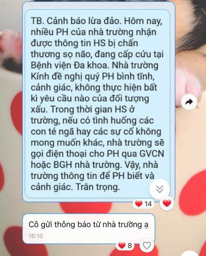 Nhiều trường trên địa bàn Đà Nẵng khuyến cáo phụ huynh cảnh giác với các cuộc gọi lừa đảo “con bị chấn thương sọ não, chuyển tiền mổ gấp”