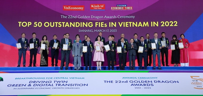 Công bố và vinh danh các doanh nghiệp Rồng vàng tiêu biểu - TOP 50 doanh nghiệp FDI tiêu biểu 2022