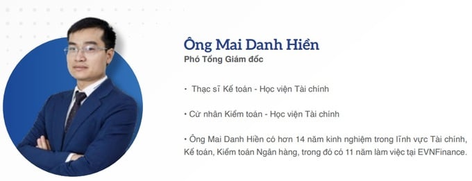 Ông Mai Danh Hiền (nguồn: Báo cáo thường niên của EVNFinance).