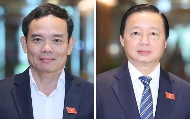 Phó Thủ tướng Chính phủ Trần Lưu Quang và Phó Thủ tướng Chính phủ Trần Hồng Hà (từ trái qua phải).