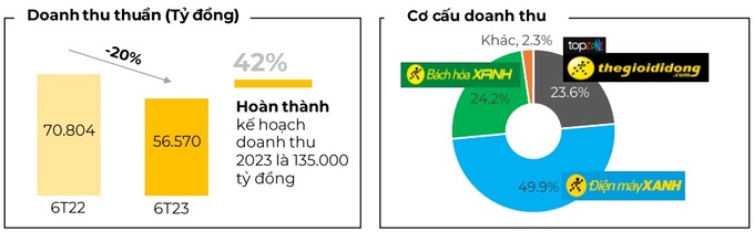Tình hình kinh doanh 6 tháng đầu năm của Thế Giới Di Động.