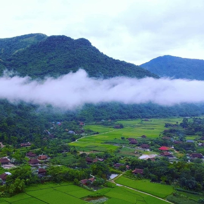 Mây trắng lờn vờn vào những buổi sớm mai. Ảnh:FB Xới Farmstay