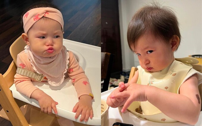 Cô bé có nhiều biểu cảm hài hước được mẹ chia sẻ lên MXH.