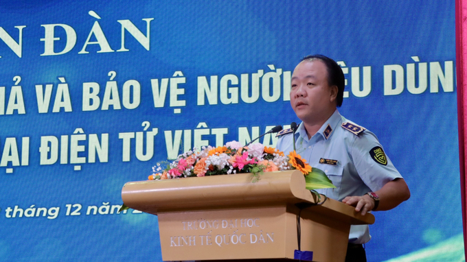 Ông Trần Hữu Linh - Tổng cục trưởng Tổng cục Quản lý thị trường phát biểu tại diễn đàn.