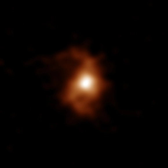 Thiên hà BRI 1335-0417 trong hình ảnh được ghi nhận bởi đài thiên văn ALMA - Ảnh: : ALMA/ESO/NAOJ/NRAO