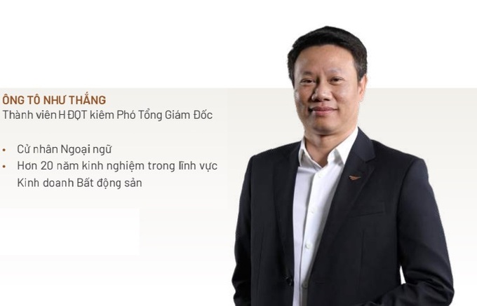 Ông Tô Như Thắng, Phó Chủ tịch HĐQT Văn Phú - Invest.