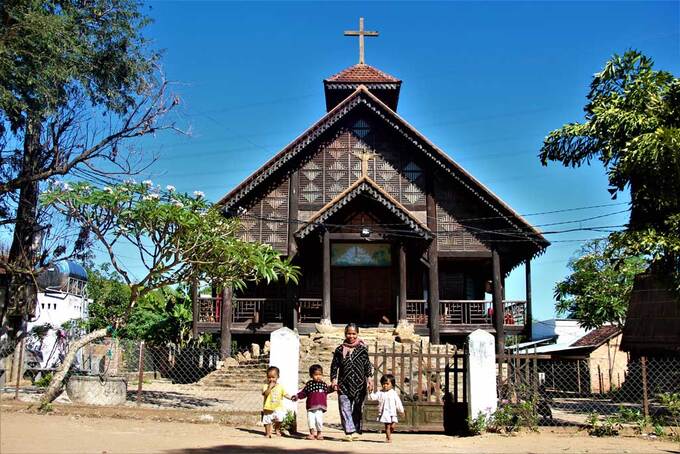 Nhà thờ cổ kính của làng Kon K’Tu. Ảnh: Đức Nhật/ Báo Thanh Niên