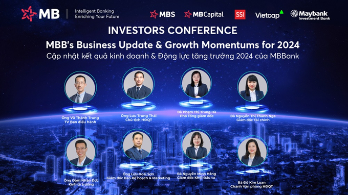 Ngày 6/3/2024, Ngân hàng TMCP Quân đội (MB) tổ chức Hội nghị Nhà đầu tư (Investors Conference) để thông tin về kết quả kinh doanh và động lực tăng trưởng năm 2024. Ông Lưu Trung Thái, Chủ tịch HĐQT chủ trì buổi gặp mặt.