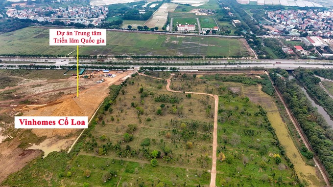 Đoạn đường nối cầu Tứ Liên với đường Trường Sa đi qua dự án Vinhomes Cổ Loa