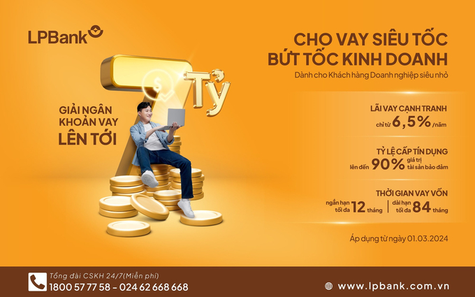 LPBank dành nguồn vốn tài trợ lớn cho doanh nghiệp siêu nhỏ thông qua chương trình “Cho vay siêu tốc - Bứt tốc kinh doanh”.