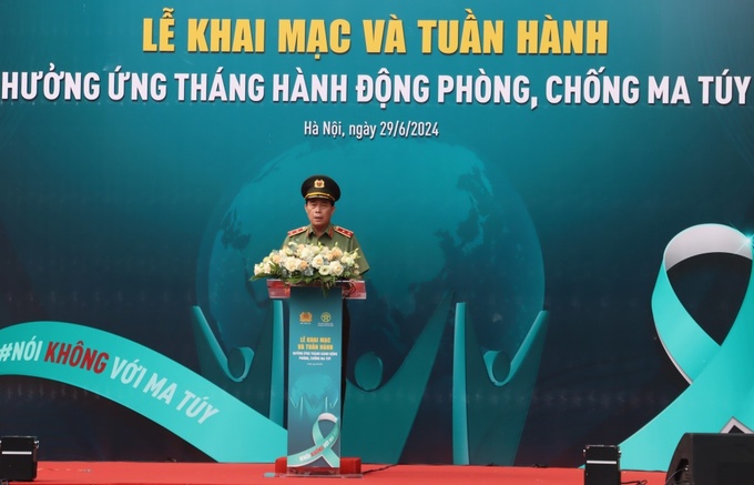 Trung tướng Lê Quốc Hùng, Thứ trưởng Bộ Công an phát biểu tại sự kiện. Ảnh: T.Bình.