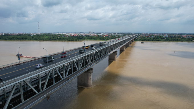 Cầu Thăng Long là cây cầu 2 tầng duy nhất tại Hà Nội cho tới thời điểm hiện tại. Ảnh: Đại Đoàn Kết