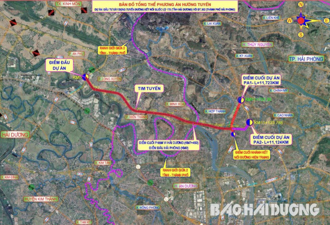 Toàn cảnh tuyến đường 786 tỷ đồng kết nối Hải Dương với Hải Phòng. Ảnh: Báo Hải Dương