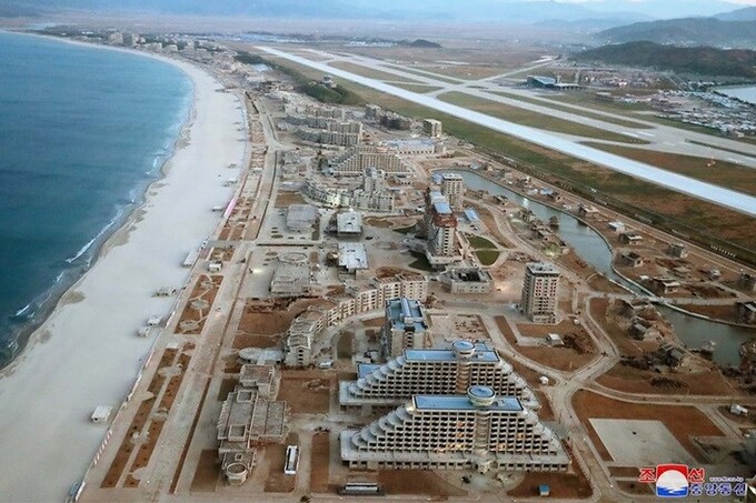 Hình ảnh dự án khu du lịch Wonsan-Kalma ven biển của Triều Tiên. Ảnh: KCNA