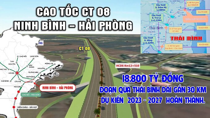 Tuyến cao tốc Ninh Bình - Hải Phòng có tổng vốn đầu tư 18.800 tỷ đồng. Ảnh: Internet