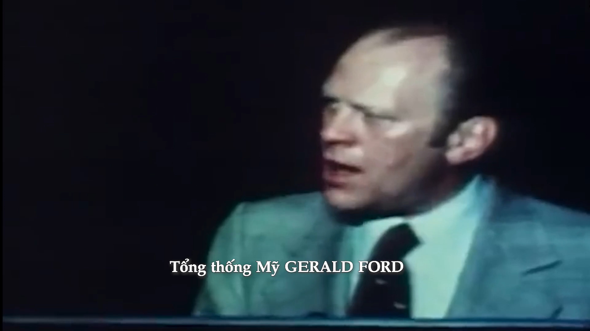 Tổng thống Mỹ khi đó, ông Gerald Ford phát ngôn về việc sẽ không và không thể bắt đầu lại chiến tranh với Việt Nam. Ảnh: Tư liệu/Chụp màn hình