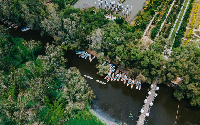 Bến thuyền tại rừng tràm Trà Sư. Ảnh: Trasu Tourist Area