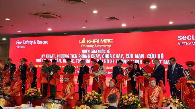 Lễ khai mạc triển lãm quốc tế kỹ thuật, phương tiện phòng cháy, chữa cháy, cứu nạn, cứu hộ tại TP.HCM.