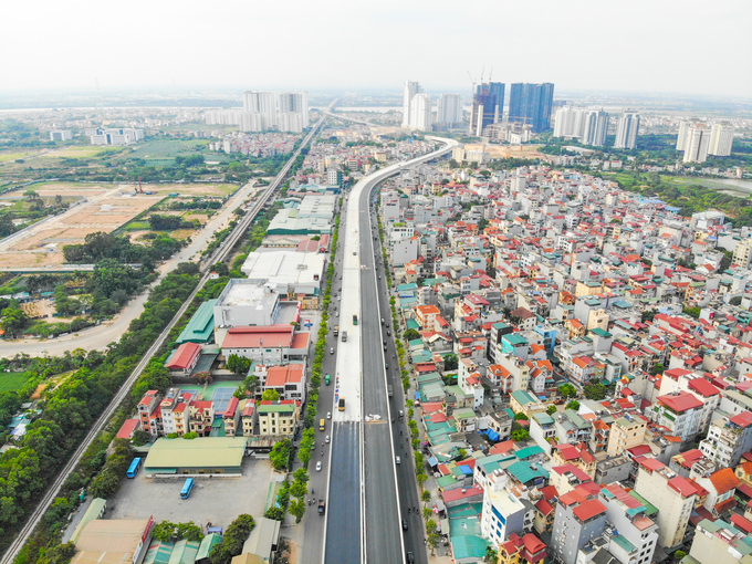 Tuyến đường Vành đai 3, bao gồm đoạn từ nút giao Mai Dịch đến cầu Thăng Long có vai trò đặc biệt quan trọng. Ảnh: Báo Dân trí