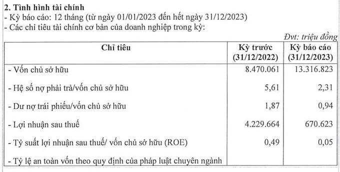 Trích Báo cáo tài chính năm của CTCP Vinpearl