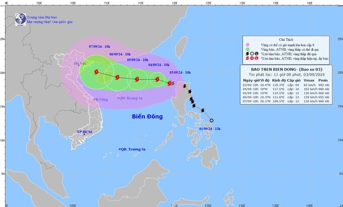 Thủ tướng chỉ đạo khẩn trương ứng phó bão số 3.