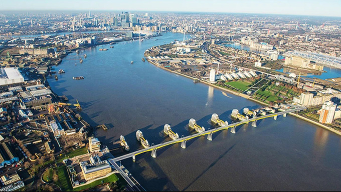 Rào chắn sông Thames đã bảo vệ London khỏi lũ lụt, bão và thủy triều dâng hiệu quả trong hơn 40 năm qua. Ảnh: Daily Mail