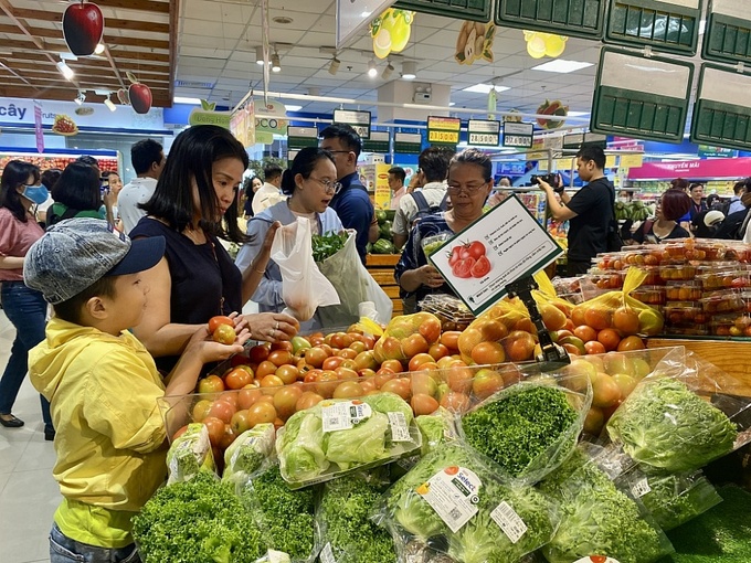 Hàng hóa tại hệ thống siêu thị.