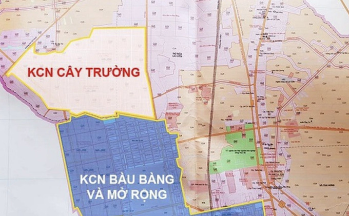 Vị trí nơi sẽ xây dựng KCN Cây Trường. Ảnh: Internet