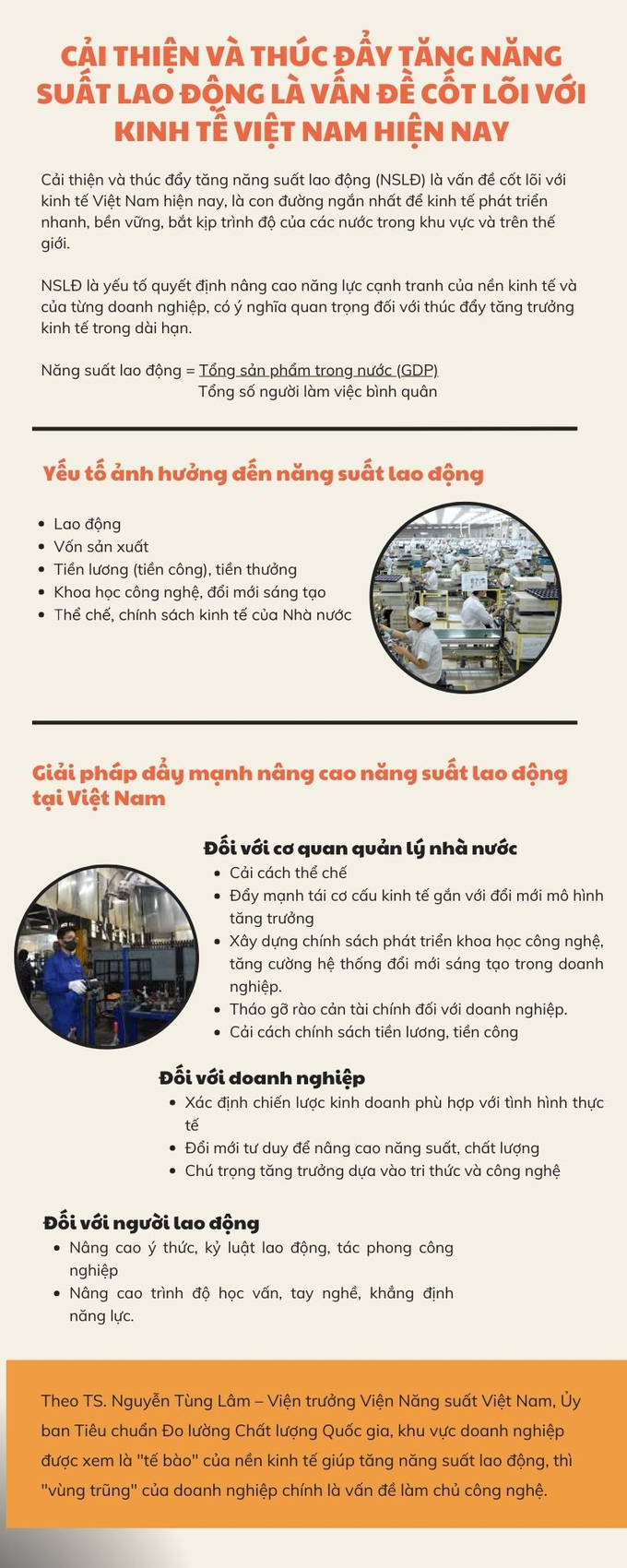 Cải thiện và thúc đẩy tăng năng suất lao động là vấn đề cốt lõi với kinh tế Việt Nam hiện nay