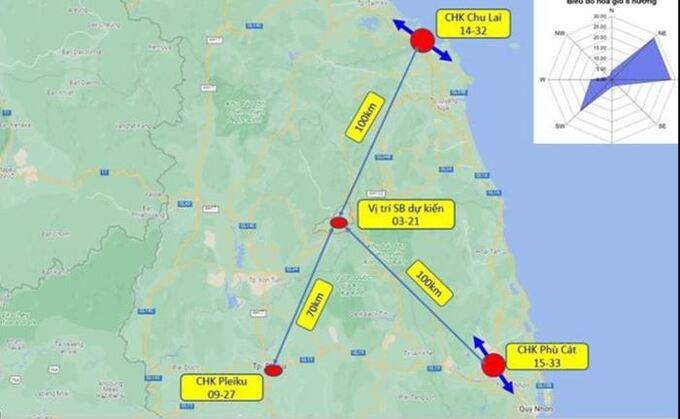 Vị trí dự kiến sẽ xây dựng sân bay Măng Đen. Ảnh chụp màn hình