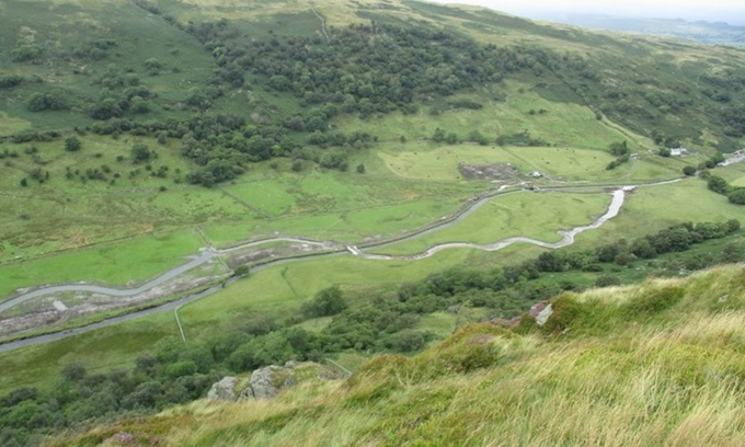 Sông Swindale Beck nhìn từ trên cao. Ảnh: Natural England