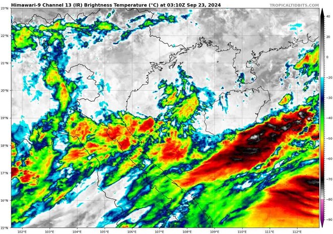 Hai áp thấp xuất hiện trên Biển Đông ngày 23/9/2024. Ảnh: Tropical Tidbits