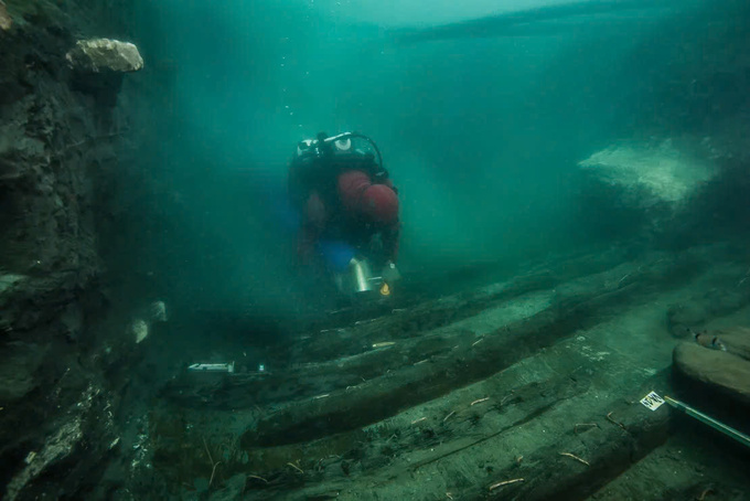 Tàn tích của thành phố cổ Thonis-Heracleion đã được Viện Khảo cổ học dưới nước châu Âu (IEASM) phát hiện vào năm 2000 (Ảnh: Christoph Gerigk © Franck Goddio/Hilti Foundation)