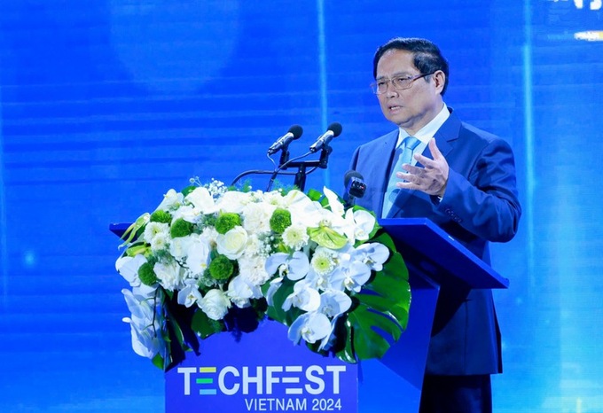 Thủ tướng Phạm Minh Chính phát biểu tại TECHFEST Việt Nam 2024.