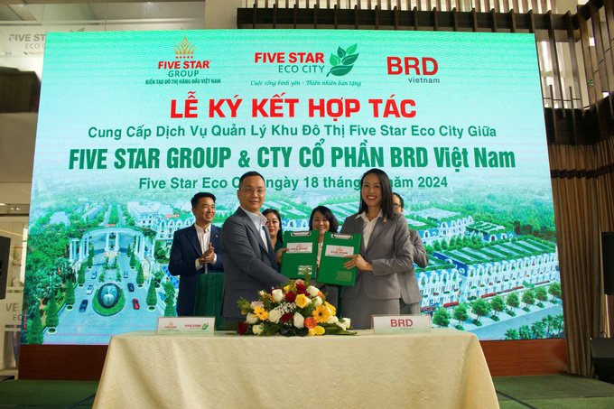 Lễ ký kết hợp tác chiến lược cung cấp dịch vụ quản lý khu đô thị Five Star Eco City giữa Tập đoàn Five Star Group và CTCP BRD Việt Nam