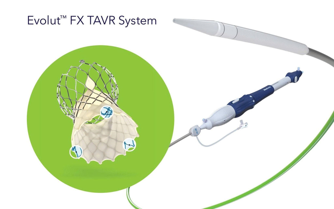 Sơ đồ hệ thống Evolut™ FX cấy ghép van động mạch chủ qua ống thông (TAVI)