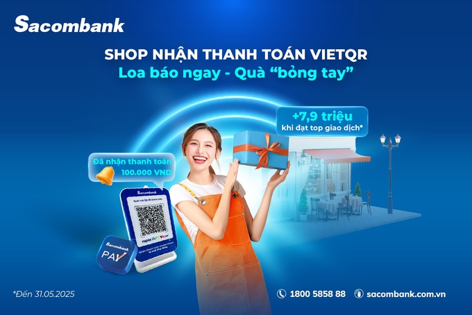 Sacombank Shop nhan thanh toan VietQR loa thanh toan