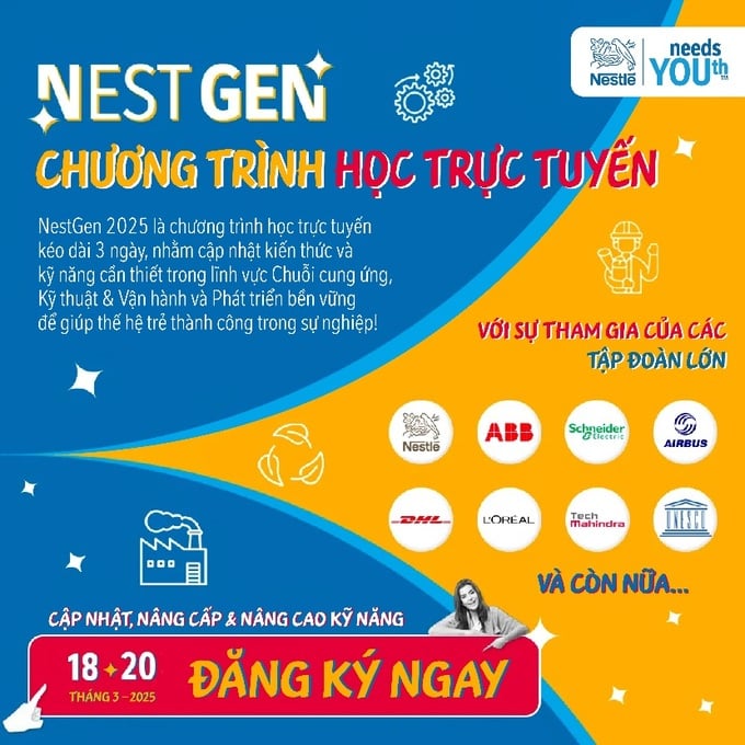 NESTGEN 2025 là chương trình học trực tuyến hoàn toàn miễn phí mang đến kiến thức chuyên sâu về các lĩnh vực trọng yếu như: Chuỗi cung ứng, Kỹ thuật và Vận hành, và Phát triển bền vững